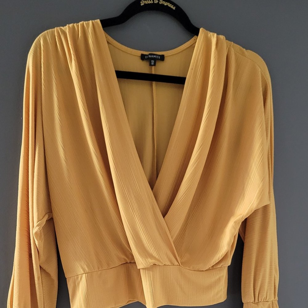 Flowy v-neck crossover blouse